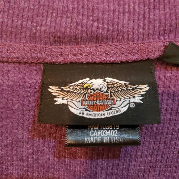 Y2K Biker Grunge Purple V-neck Pullover Harley Davidson Bling Plus Size - Picture 3 of 8